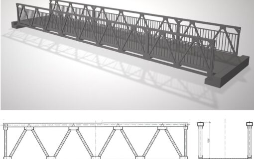 CAD-Modell - Temporäre Alu-Behelfsbrücke